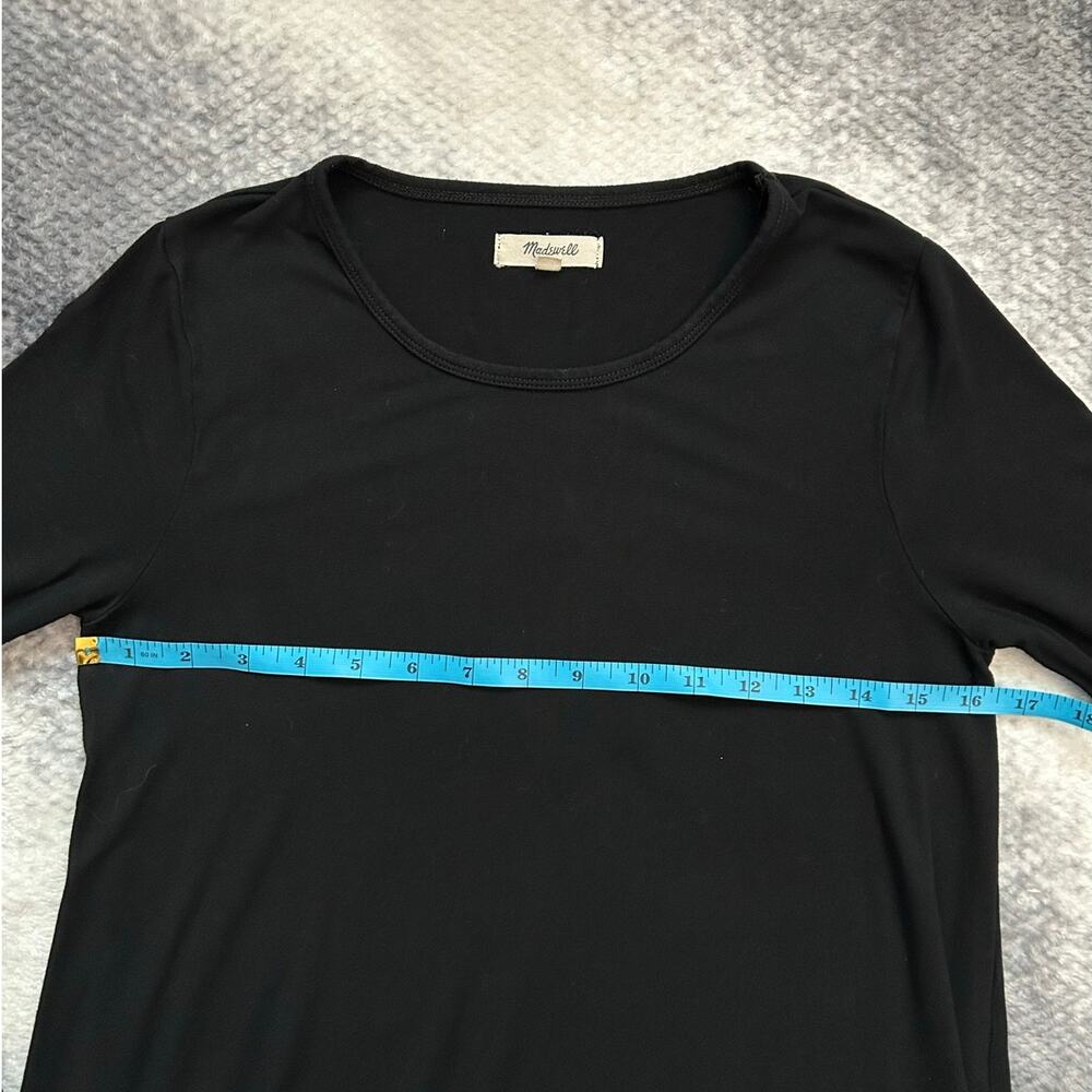 Madewell Shift Long Sleeve Mini Black T Shirt Dress Size Small Western Indie - Picture 8 of 10